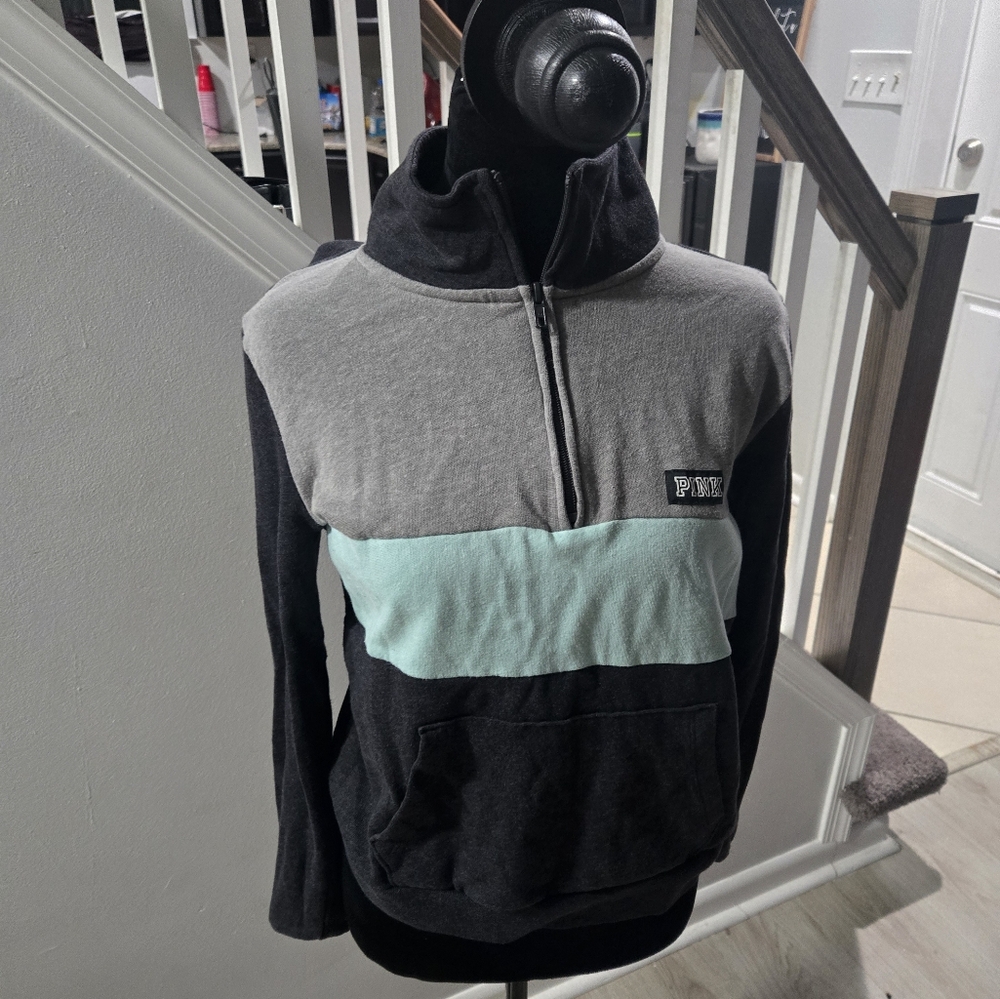 Victoria’s Secret Pink Quarter Zip Colorblock Pullover